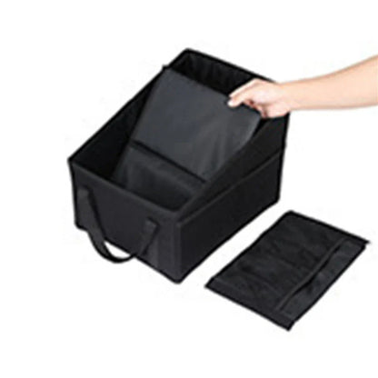High-Capacity Car Trunk Storage Organizer Box Black