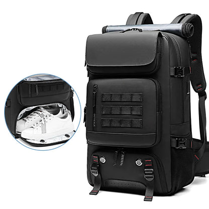 50L Travel Backpack Anti-Theft Design Black