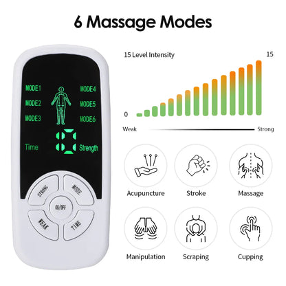 Electric Muscle Stimulator Body Massager (6 Modes)