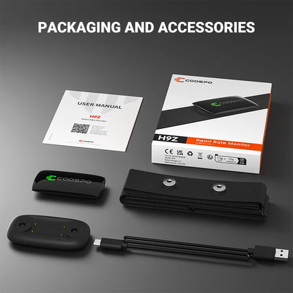 Rechargeable Heart Rate Monitor Chest Strap Bluetooth Black