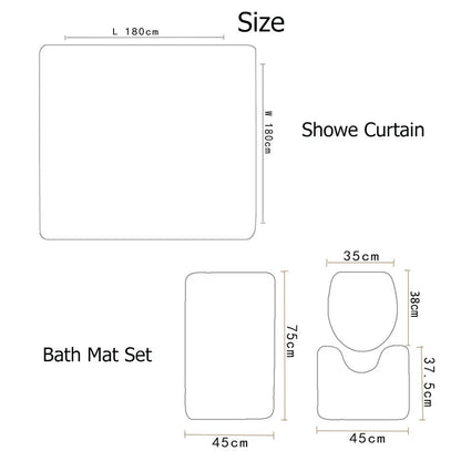 Luxury Marble Shower Curtain Bathroom Set (4 pcs)