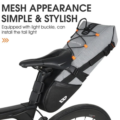 Waterproof 10L Reflective Bike Saddle Bag Gray