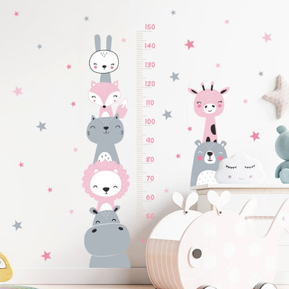 Baby Height Measurement Lion Animals Wall Sticker