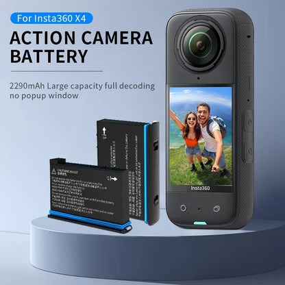 High Capacity Battery and Fast Charger Hub for Insta360 X4