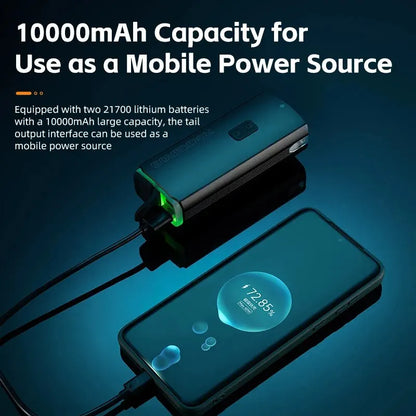 3000LM Bike Headlight 10000mAh Power Bank Black