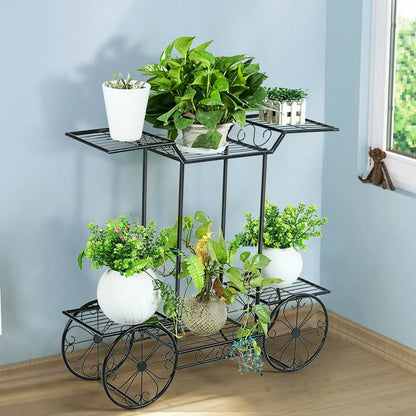 Large Metal Plant Stand Indoor 6 Tier Garden Cart