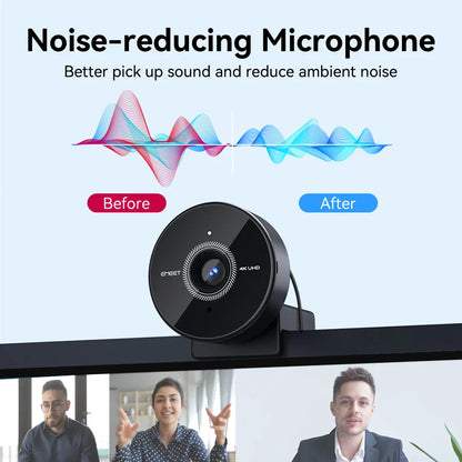 4K Autofocus USB Webcam Portable Camera Black