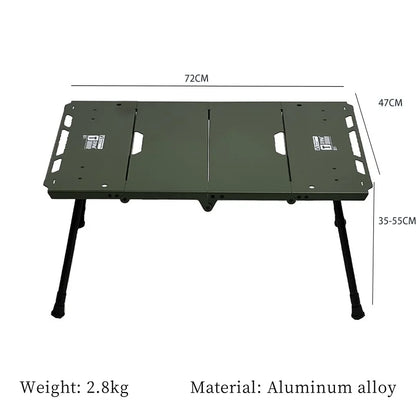 Lightweight Folding Camping Table with Side Furnace Rack Green