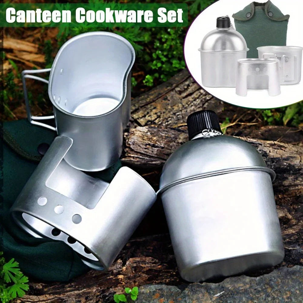 4-Piece Military Cookware Set Silver