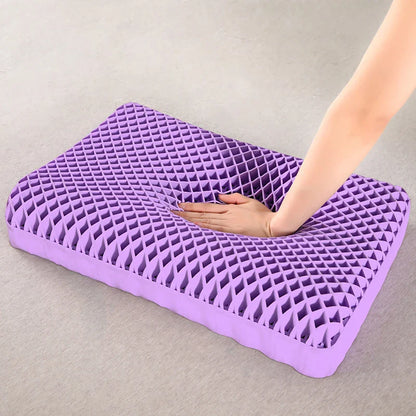 Breathable TPE Pectin Cervical Neck Pillow Zero Pressure Purple