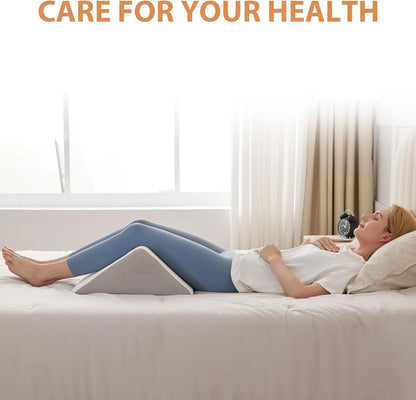 Memory Foam Wedge Pillow Body Positioner for Bedridden Support Grey