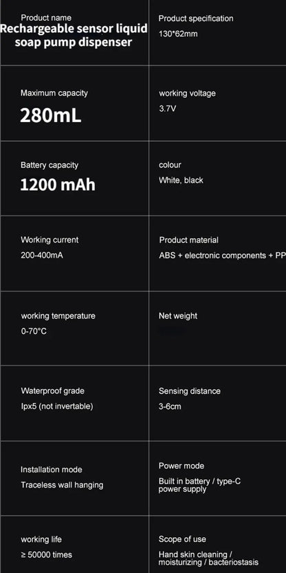 Smart Wall-Mounted Soap Dispenser - 280ml