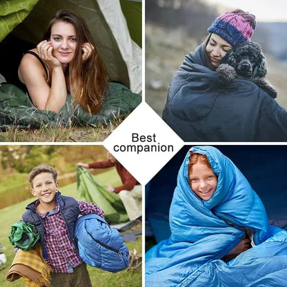 4-Season Waterproof Sleeping Bag Envelope-Style Green