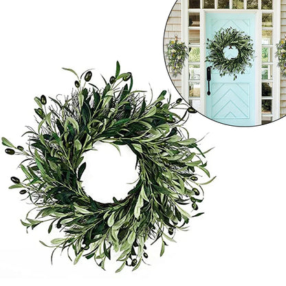 Artificial Green Olive Wreath for All-Year Decor
