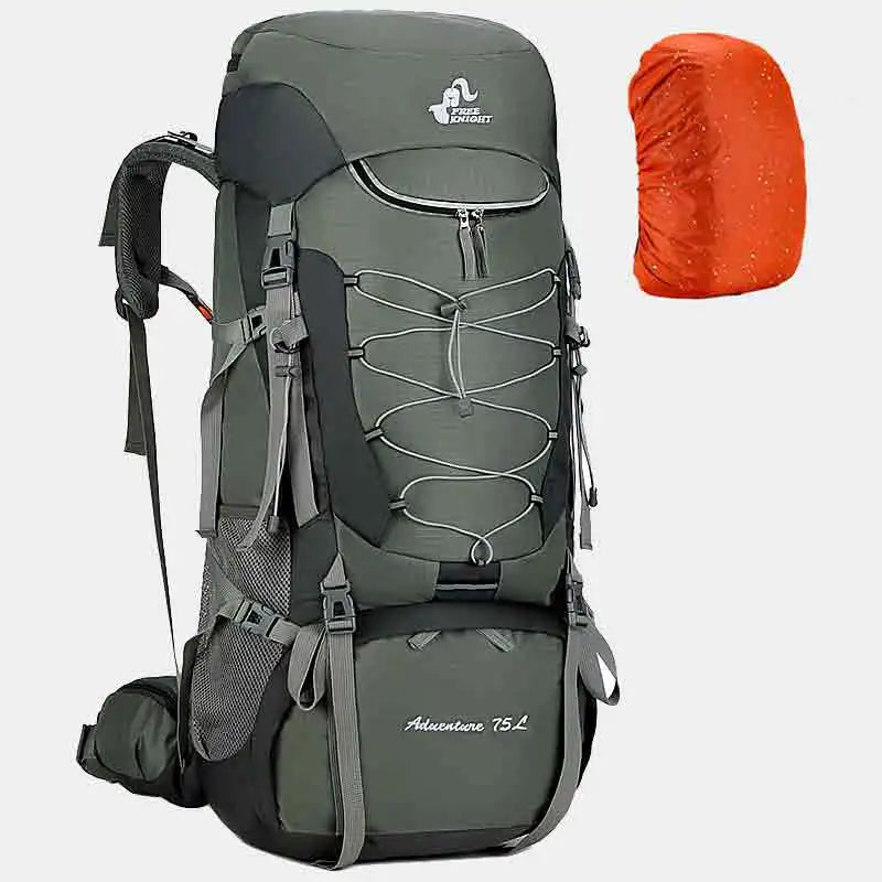 75L Camping Backpack  Waterproof Rucksack Green