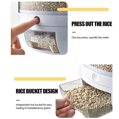 Rotating Rice Beans Grain Storage Container