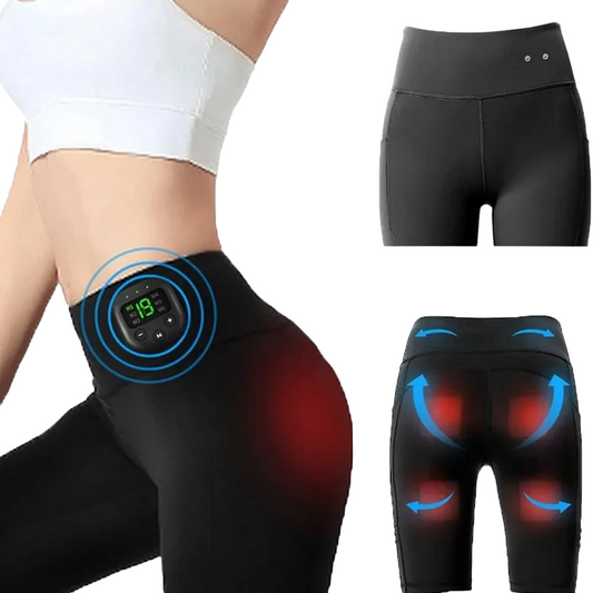 EMS Muscle Stimulator High Waist Yoga Shorts – 8 Modes, 19 Intensity Levels XL