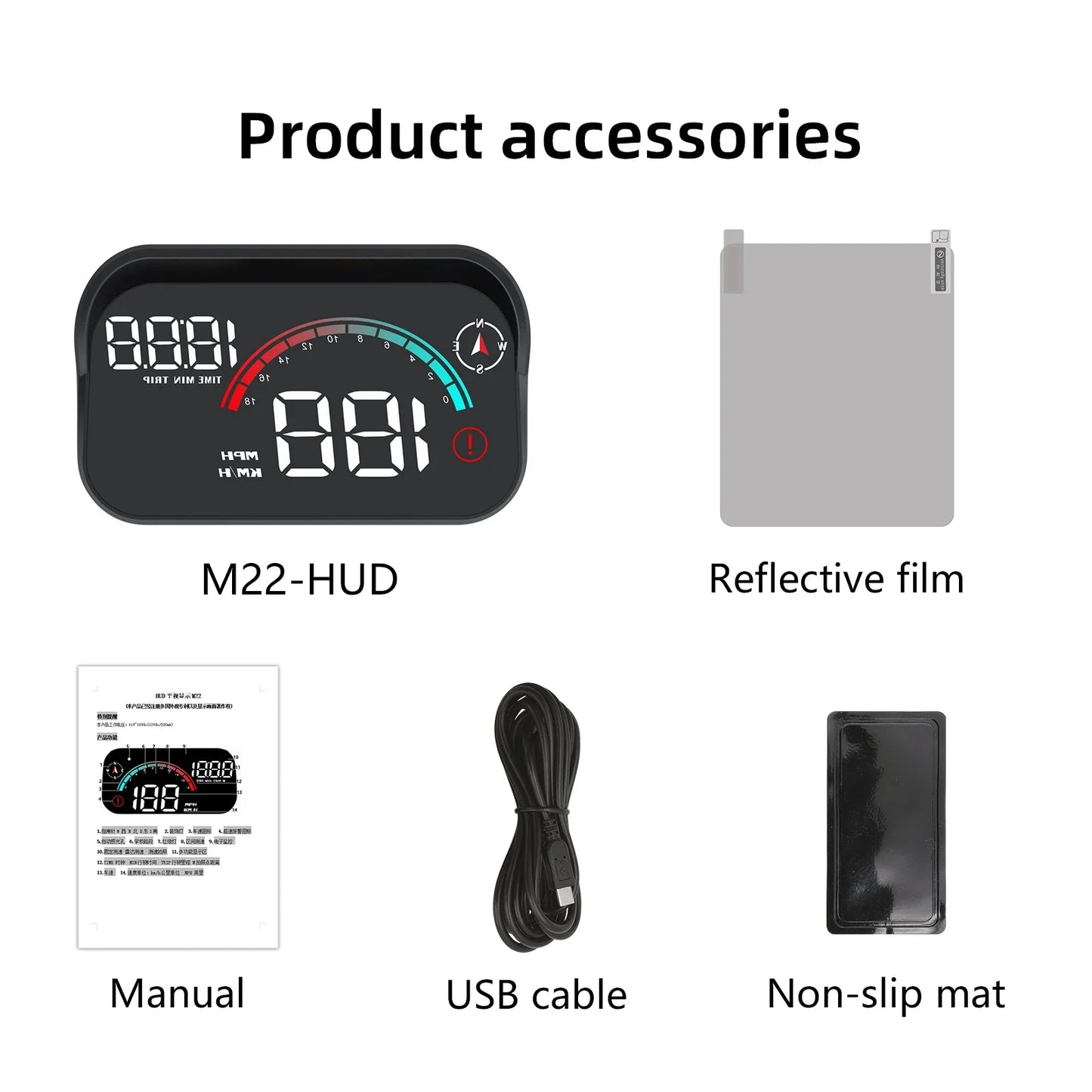 AD M22 GPS HUD Universal Digital Speedometer Display Black