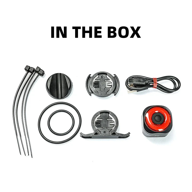 Tail Light Auto Brake Sensing Bicycle Rear Light Black