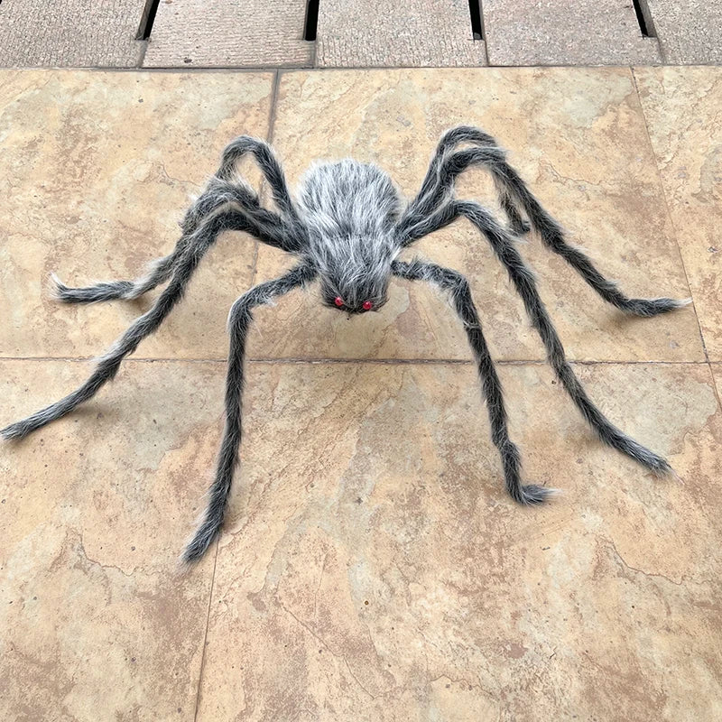 125CM Giant Grey Plush Spider Halloween Decoration
