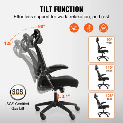 Ergonomic Office Chair with Adjustable Lumbar Support Angle and Height Adjustable