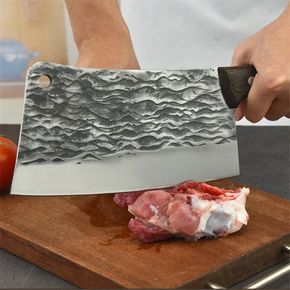 1KG Handmade Forged Chopping Knife 5mm Thick Bone Cleaver Black