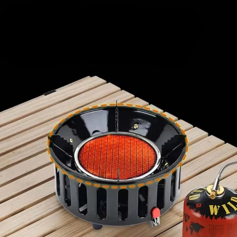 7-Core Camping Infrared Gas Stove Black