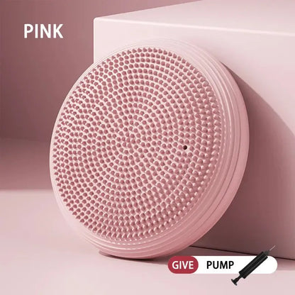 4mm Natural Rubber Flat Balance Yoga Trainer Mat Pink