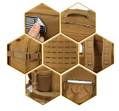 25L Military Tactical Backpack with MOLLE Modular Design