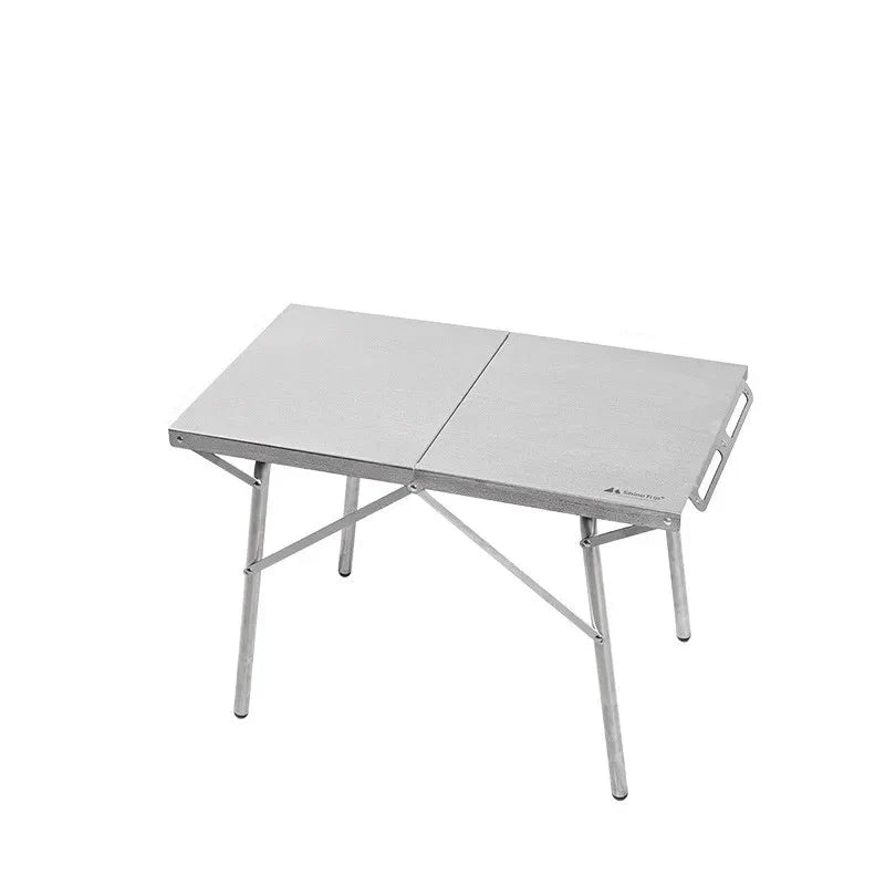 Stainless Steel Folding Camping Table Heat And Scratch Resistant Silver