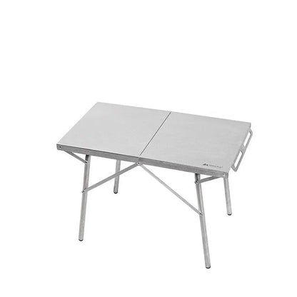 Stainless Steel Folding Camping Table Heat And Scratch Resistant Silver