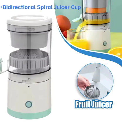USB Rechargeable Electric Fruit Juicer Single Auger Juice Extractor White
