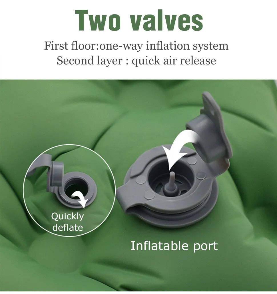 Double Inflatable Mattress with Built-in Pillow Pump