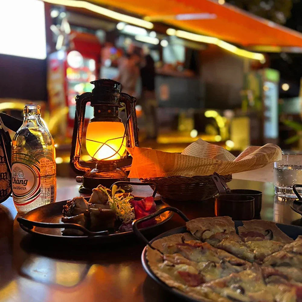 Vintage LED Metal Hanging Lantern