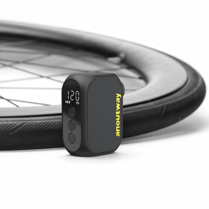 Pro Mini Electric Bike Pump Cordless Tire Inflator with Digital Screen Black