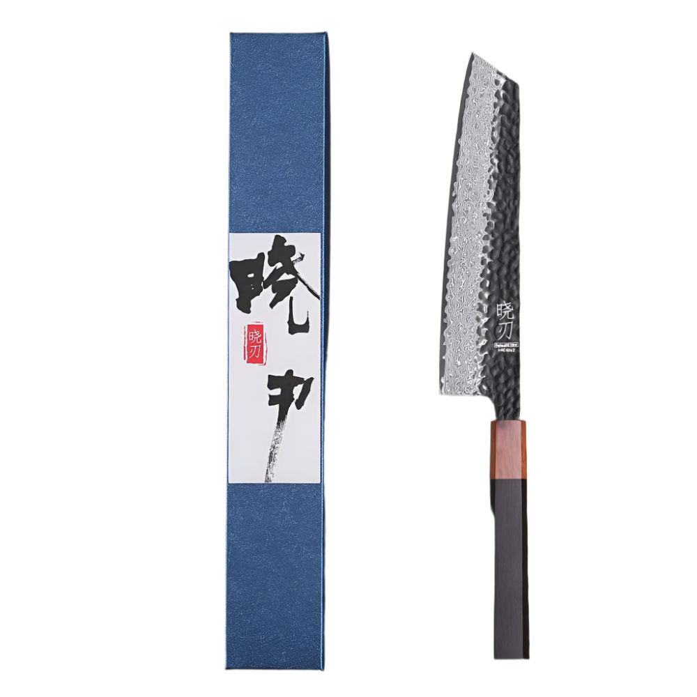 8.2-Inch Damascus Steel Cleaver Hand-Forged Knife Black