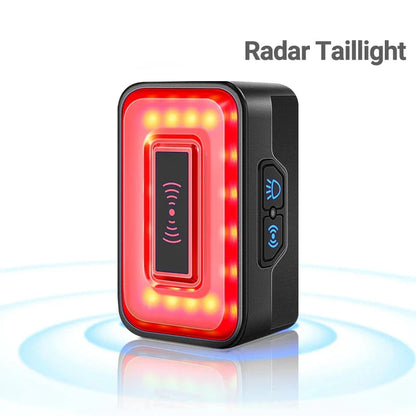 Smart Bicycle Radar Tail Light AI Brake Sensing Black