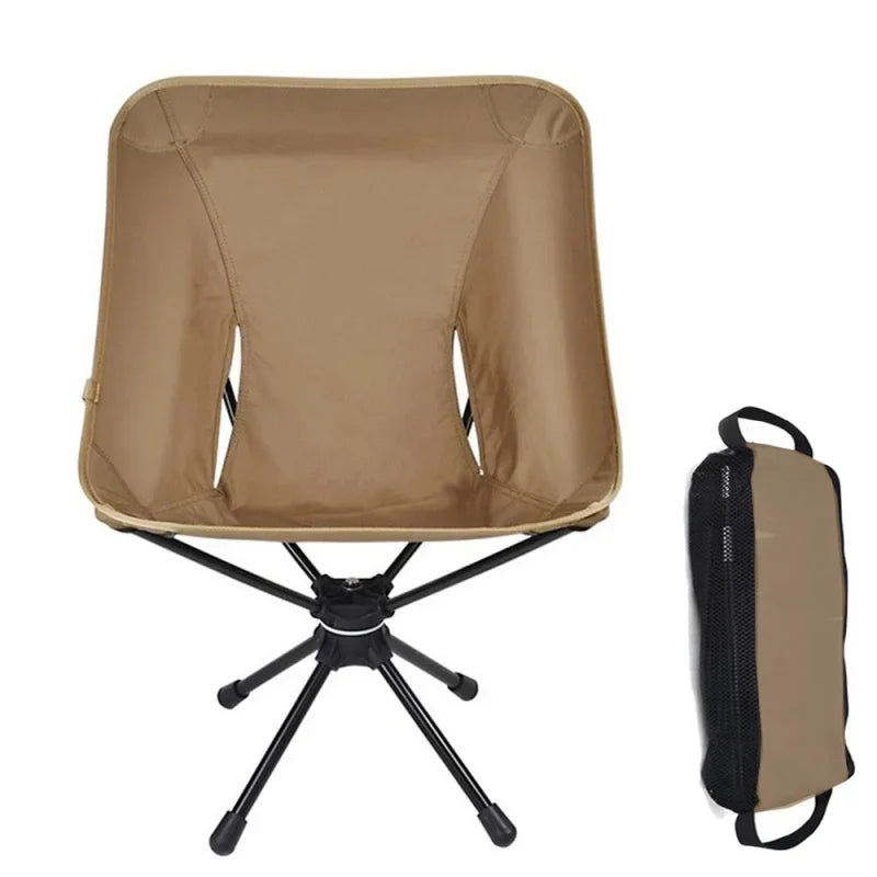 Swivel Detachable Camping Chair Folding Khaki