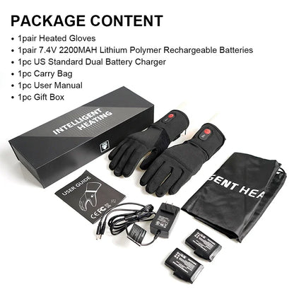 Heated Gloves Rechargeable Battery Electric Ski Gloves for Men and Women