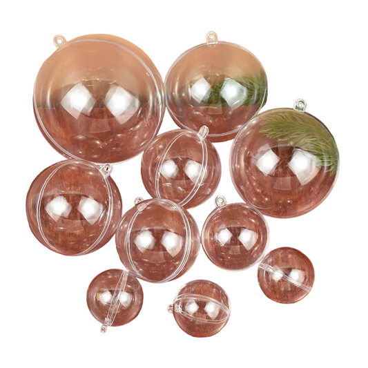 Set of CM Christmas Transparent Fillable Balls - Xmas Tree Hanging Ornaments (6cm, Plastic)
