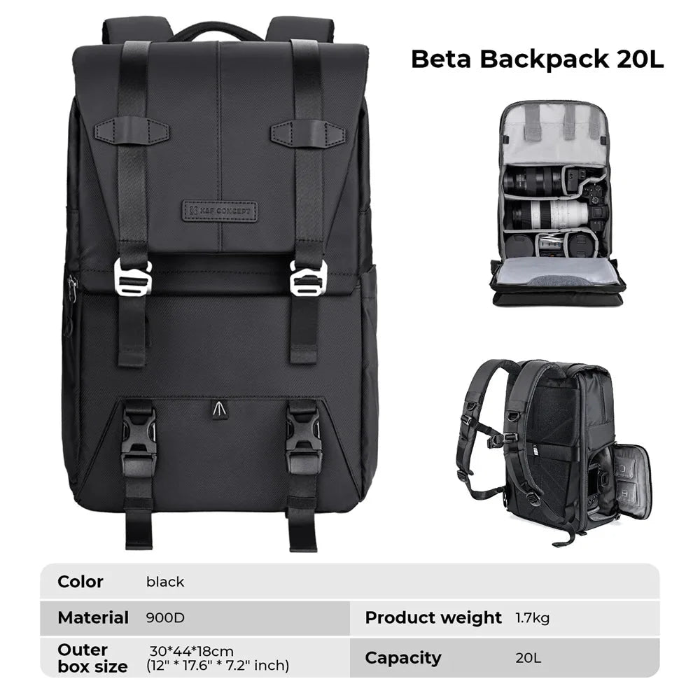 Camera Backpack for Camping Black
