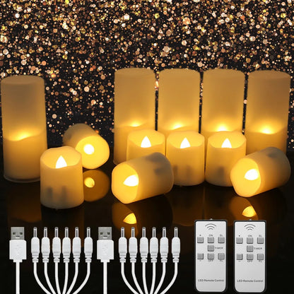 6-Pack Rechargeable LED Tealight Candles with Remote And Timer White