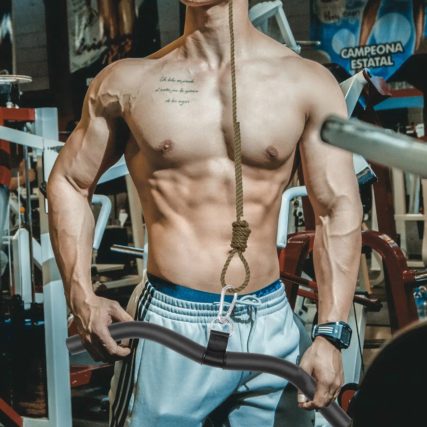 T-Shape Fitness Lower Pull Bar for Back and Arm Exercise