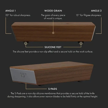 Woodle Rolling Knife Sharpener Kit Precision Roller Sharpener Brown