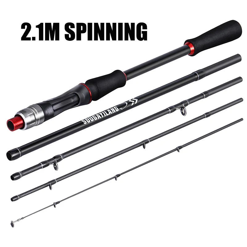 2.1M Carbon Fiber Casting Rod 6-Section Black
