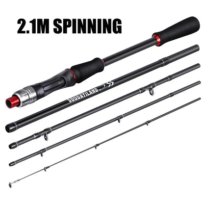 2.1M Carbon Fiber Casting Rod 6-Section Black
