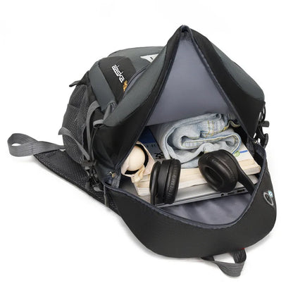 Outdoor Backpack Camping with Earphone Hole Black