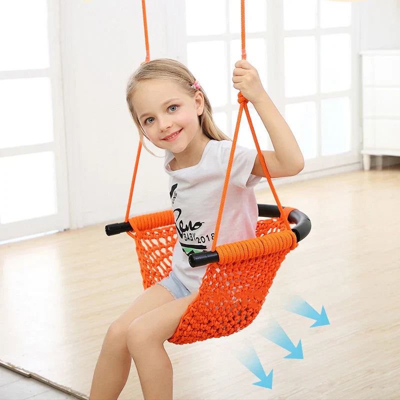 U-Shape Children's Swing - Indoor & Outdoor Hanging Chair | Adjustable Height & 360° Protection