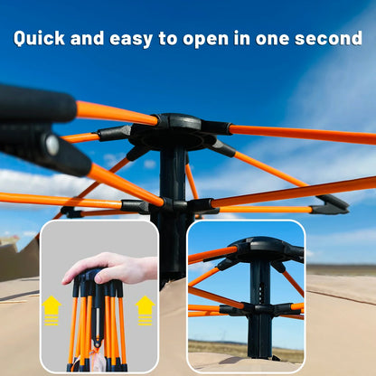 3–4 Person Outdoor Quick-Opening Camping Tent Fully Automatic Ivory