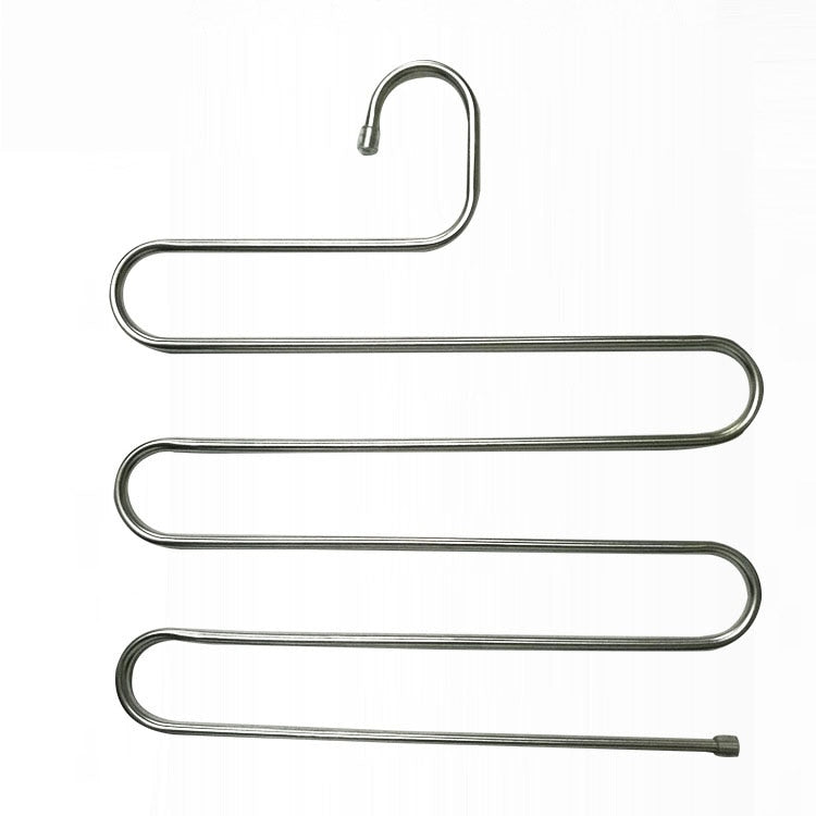 5 layers Stainless Steel Clothes Hangers S Shape Pants Storage Hangers Clothes Storage Rack Multilayer Storage Cloth Hanger
